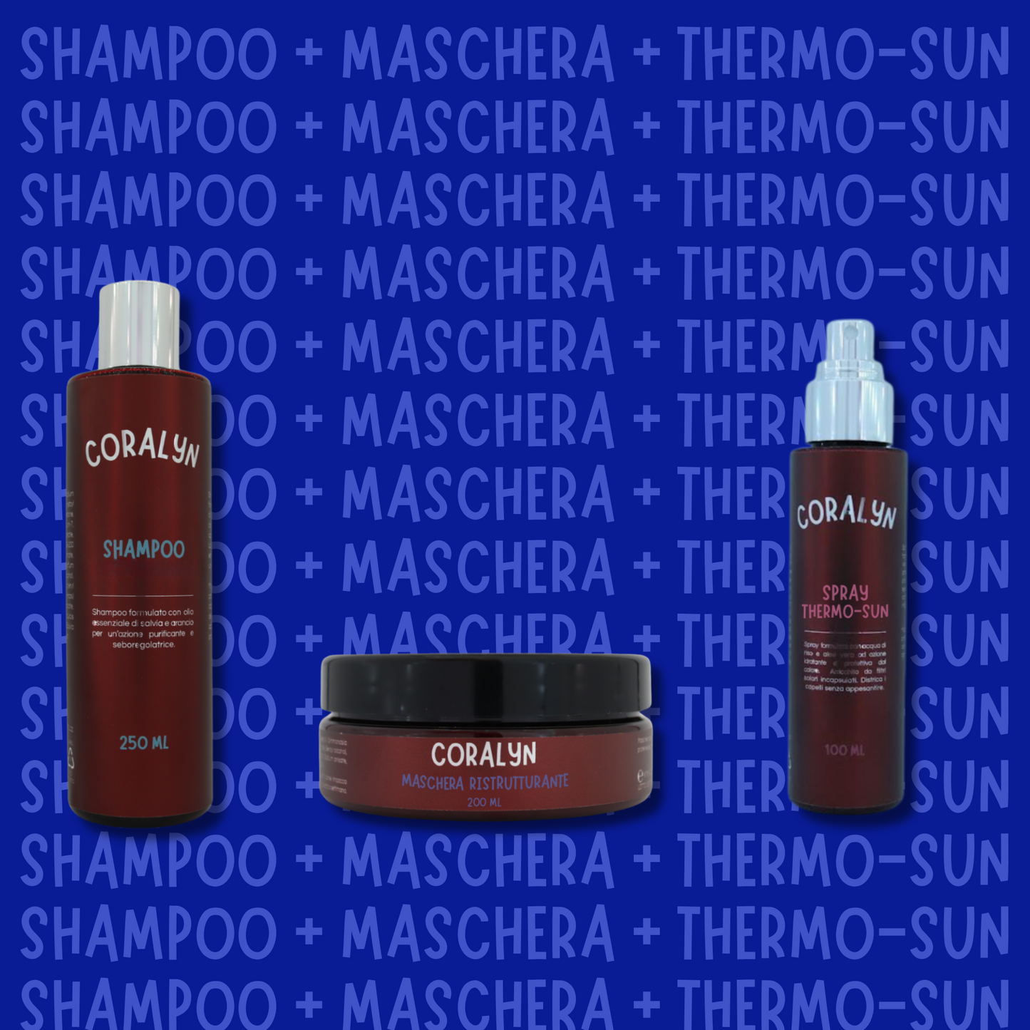 Kit Shampoo + Maschera Ristrutturante + Spray Termoprotettore