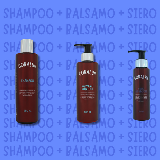 KIT Shampoo + Balsamo + Siero riparatore
